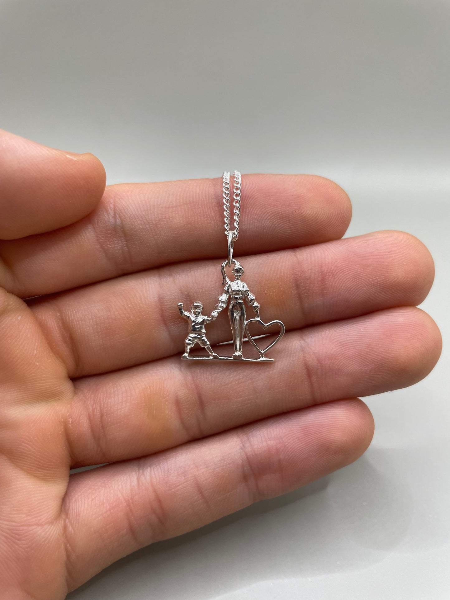 Mom and Son Necklace #2, 925 Sterling Silver