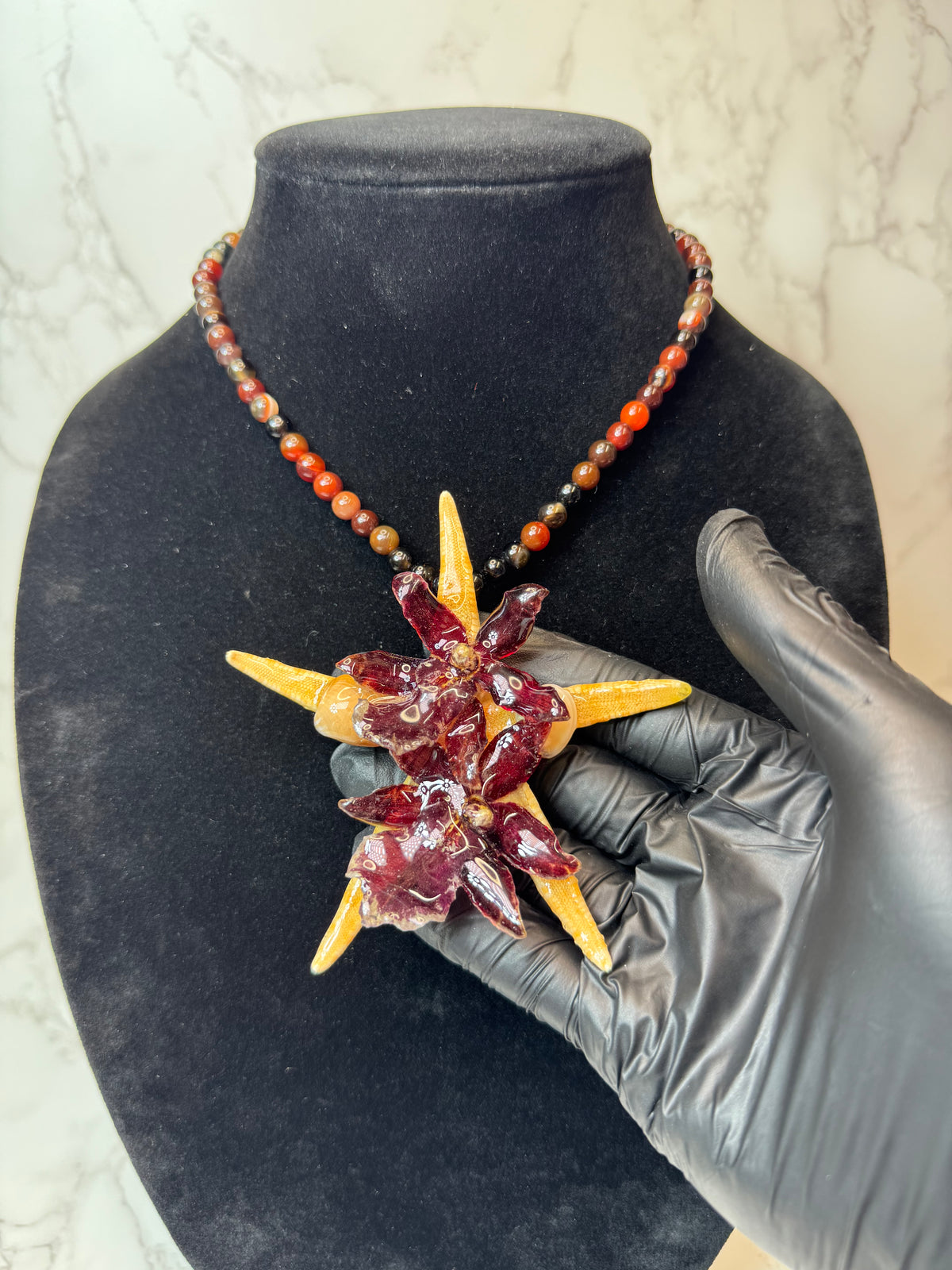 Estrella Real Starfish & Preserved Flower Necklace| Handmade Ocean & Botanical Jewelry