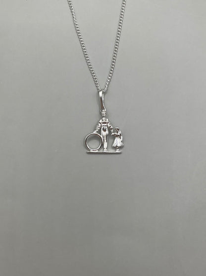 Mom and Daughter Necklace, 925 Sterling Silver