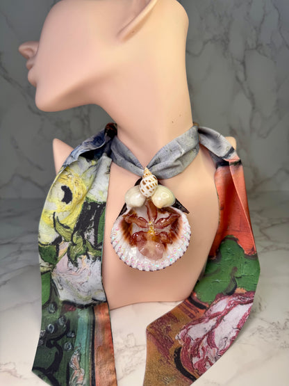 The Coastal Bloom – Seashell & Cattleya Radiance