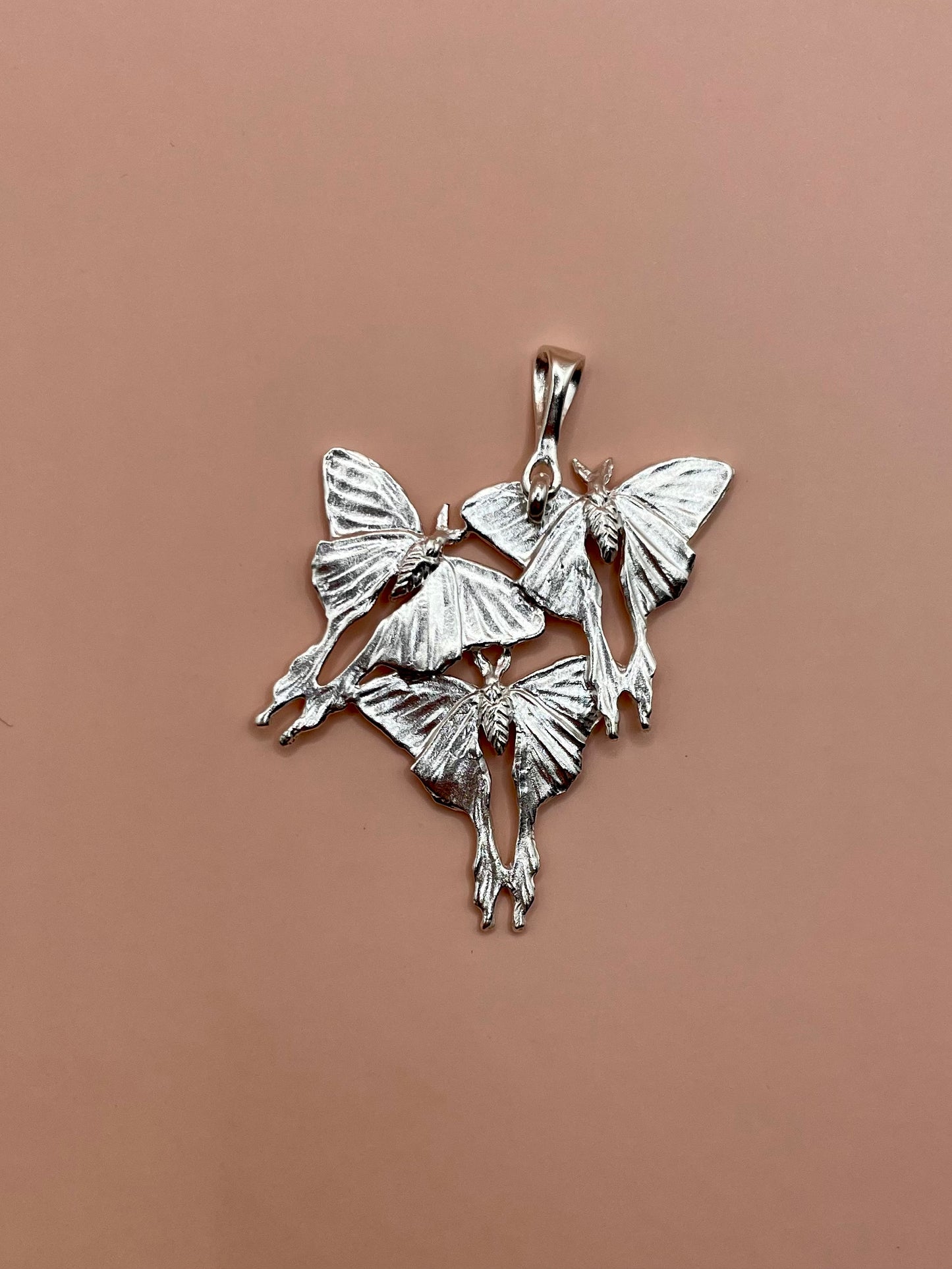 Moonlight Butterflies Pendant, 925 Silver Necklace