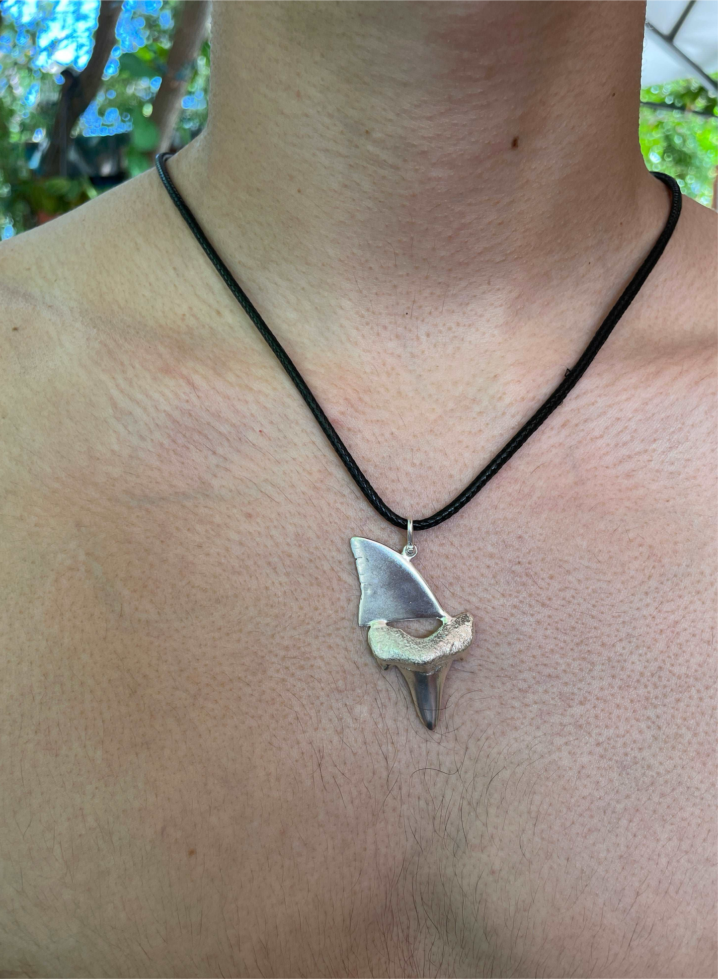 Shark Tooth & Fin Necklace, 3D Pendant