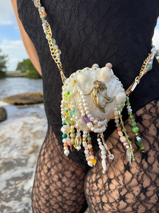 Aqua-Mermaid Seashell Treasure Purse