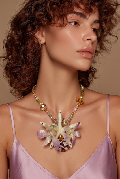Olivia Real Starfish & Preserved Flower Necklace | Convertible Hair Clip | Handmade Ocean & Botanical Jewelry