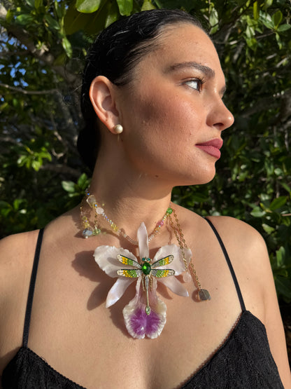 Cattleya Dragonfly Elegance Necklace