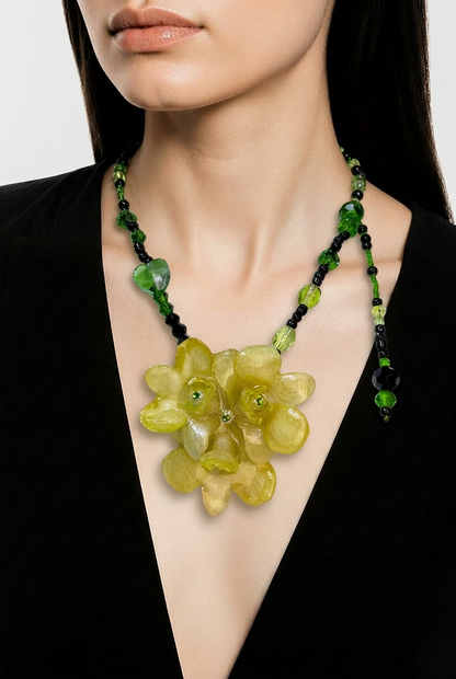 Ida Real Preserved Flower Necklace & Hair Clip | Handmade Botanical Jewelry | Multifunctional Floral Art