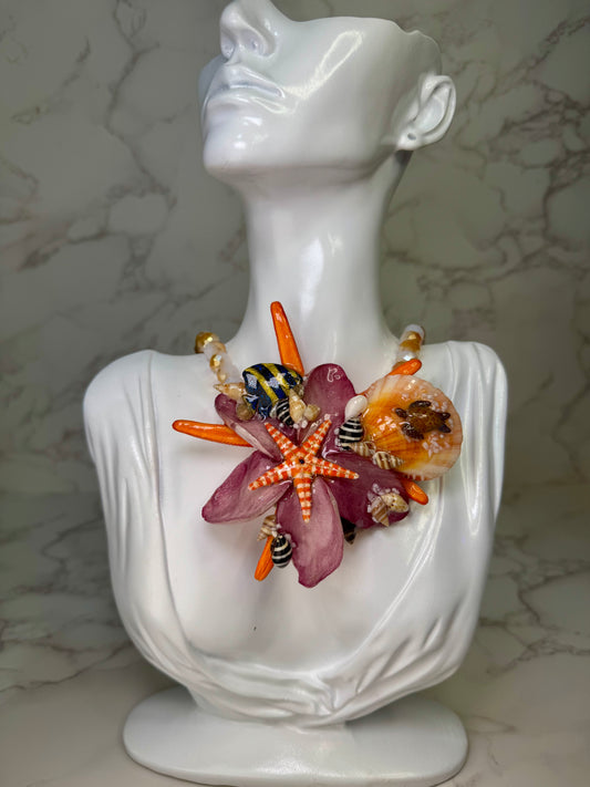 Pomegranate Flower Ocean Necklace