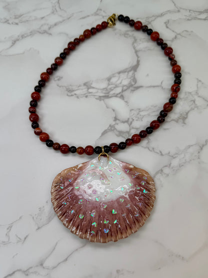 First Flight Natural Seashell Butterfly Necklace | Handmade Coastal Jewelry | UV Resin Ocean Art