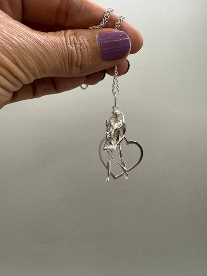 Eternal Love: 925 Sterling Silver Couple Pendant Necklace Love Necklace,  Couple Necklace