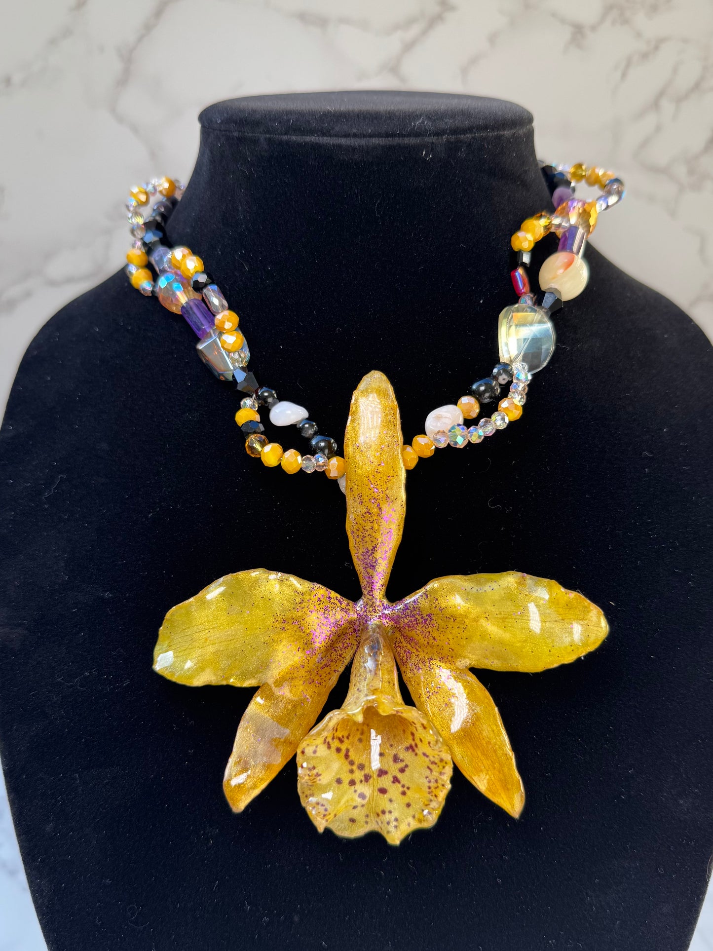 Spotted Cattleya Radiance Necklace