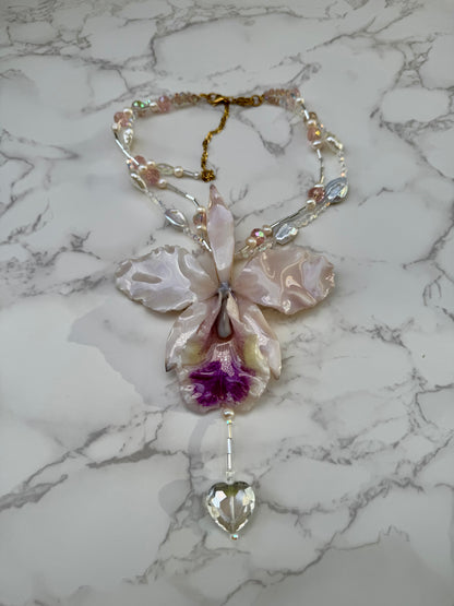 Ivory Cattleya Pearl Necklace