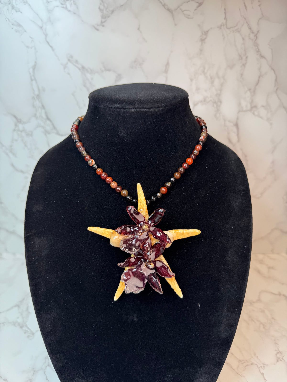 Estrella Real Starfish & Preserved Flower Necklace| Handmade Ocean & Botanical Jewelry
