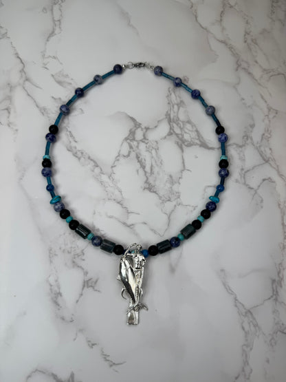 Tuna Diver 925 Sterling Silver Hand Made Necklace | One-of-a-Kind Coastal Art