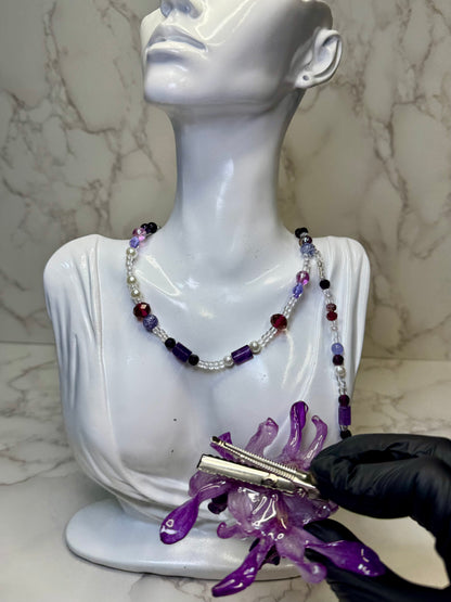 Abrazo Real Preserved Flower Necklace & Hair Clip | Handmade Botanical Jewelry | Multifunctional Floral Art