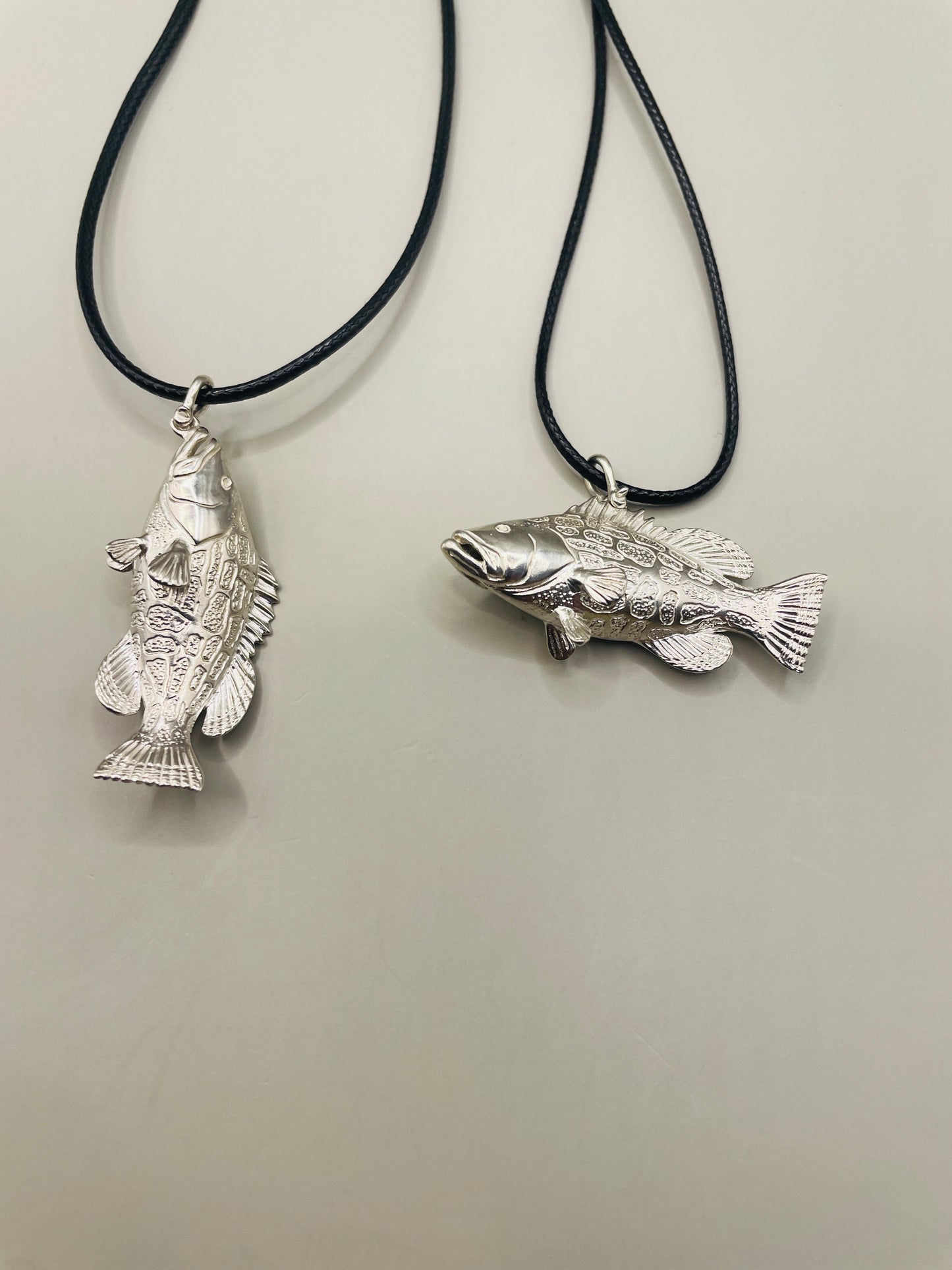 Grouper Fish Necklace, 925 Sterling Silver