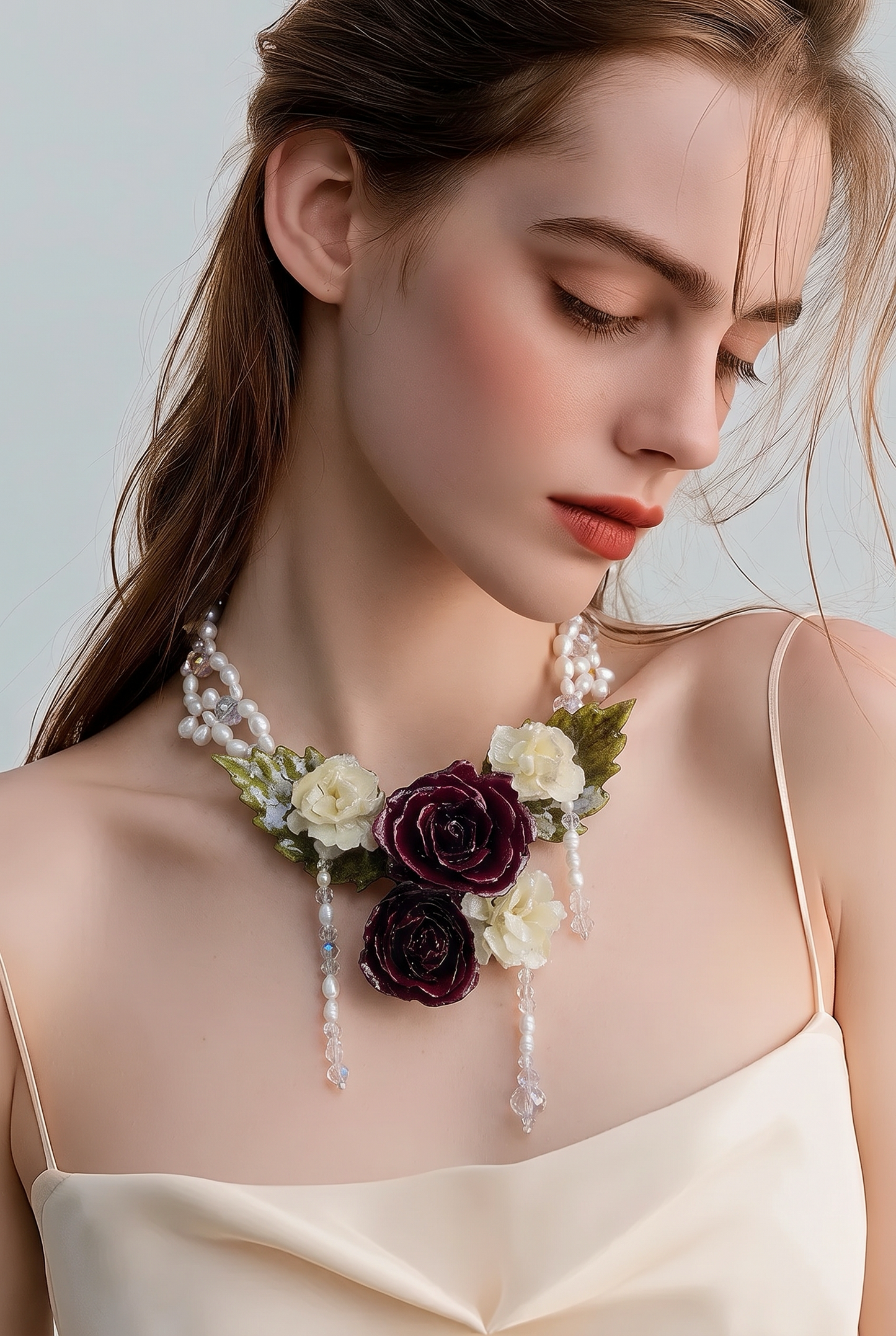 2 Seraphina Eternal Rose – Real Red Rose in UV Resin & Freshwater Pearl Necklace | Handmade Floral Jewelry | Made in USA