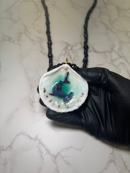 Tiburon Martillo Resin‑Encased Shell Collection Shell Necklaces Sea Necklaces Epoxy Resin Necklace and Shell
