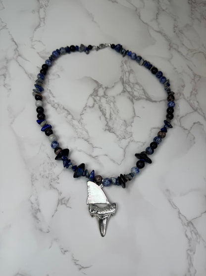 Shark Fin 925 Sterling Silver Hand Made Necklace | One-of-a-Kind Coastal Art