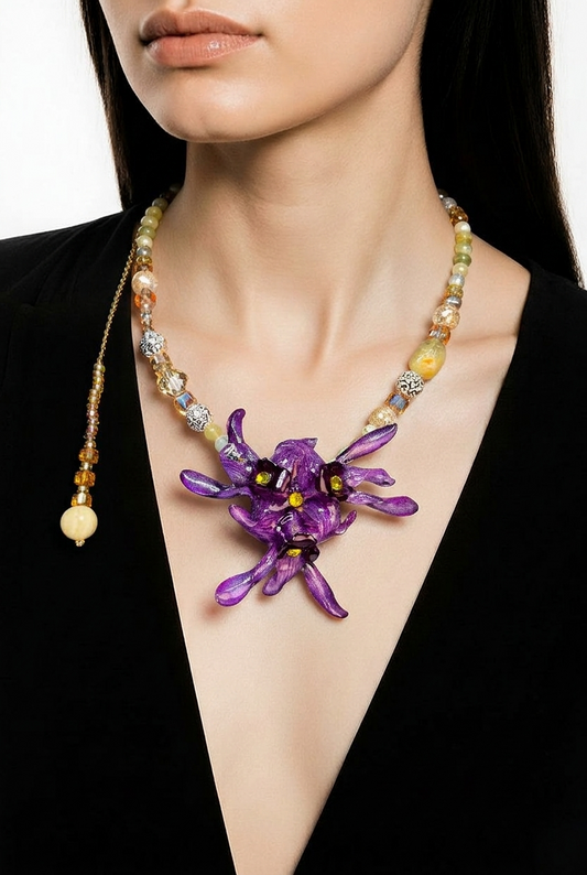 Julia Real Preserved Flower Necklace & Hair Clip | Handmade Botanical Jewelry | Multifunctional Floral Art