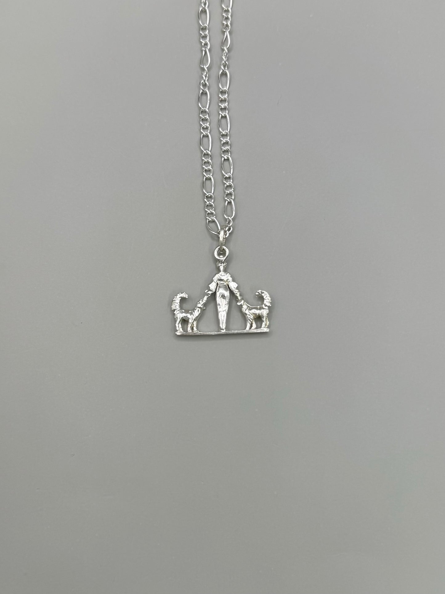 Mother and Dogs Necklace, 925 Sterling Silver