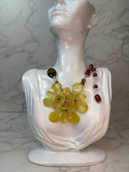 Luz Real Preserved Flower Necklace & Hair Clip | Handmade Botanical Jewelry | Multifunctional Floral Art