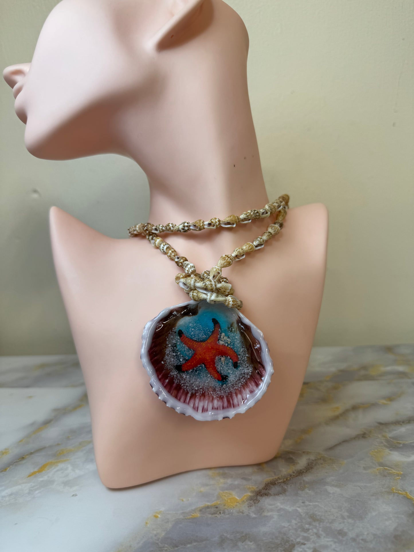 Cute StarFish Necklace Resin‑Encased Shell Collection Shell Necklaces, Epoxy Resin Necklace