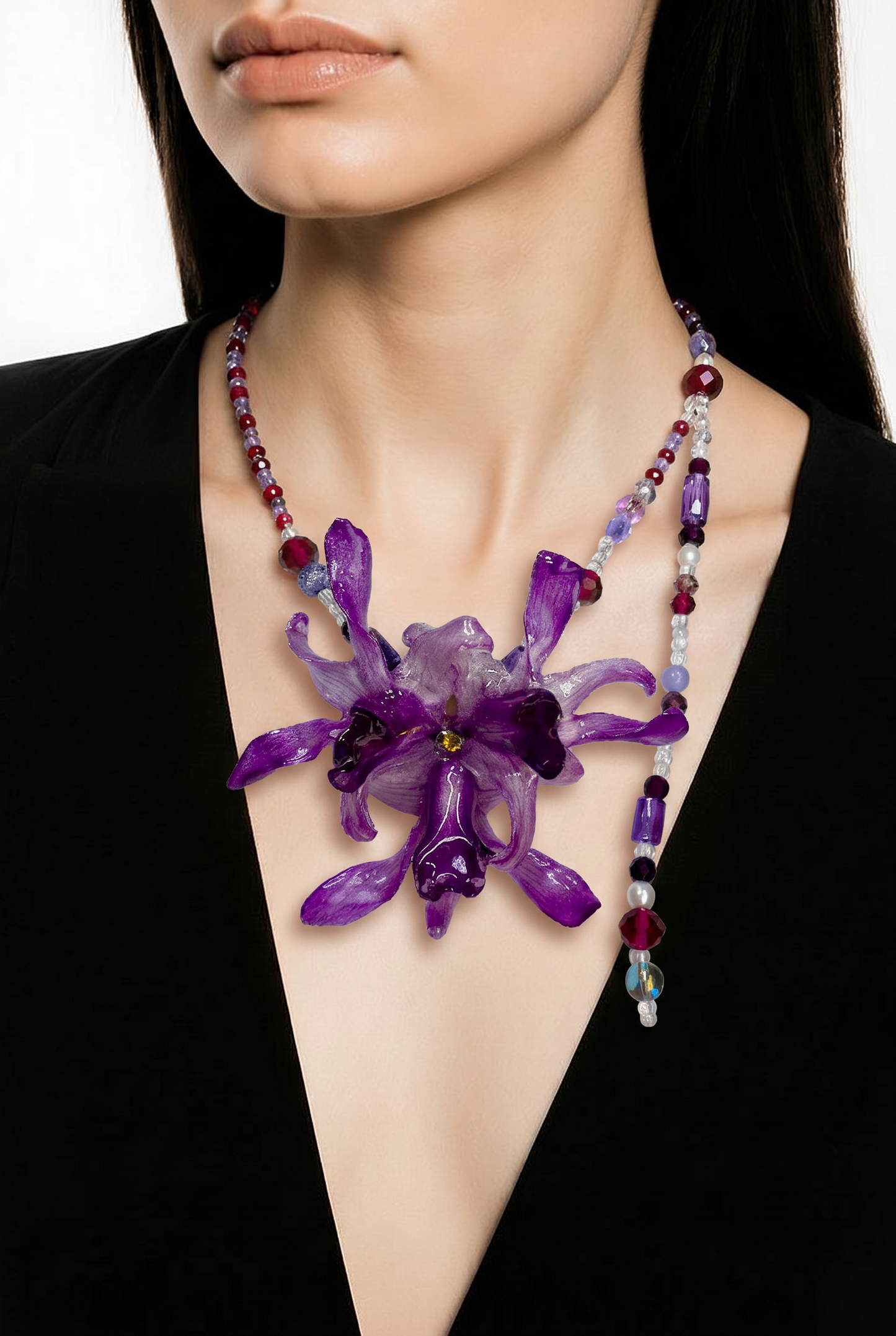 Abrazo Real Preserved Flower Necklace & Hair Clip | Handmade Botanical Jewelry | Multifunctional Floral Art