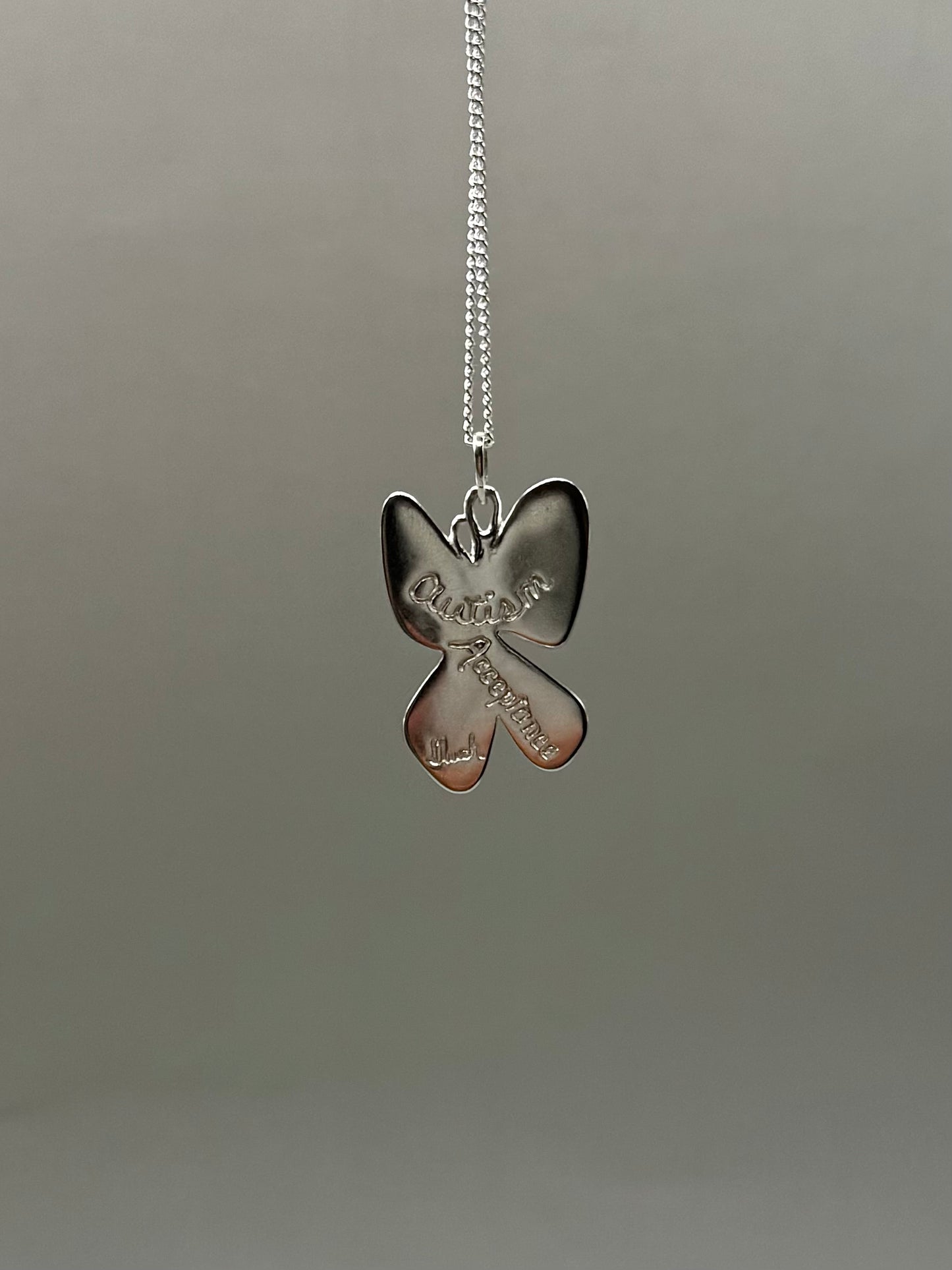 Autism Acceptance Necklace, 925 Sterling Silver, Epoxy Resin