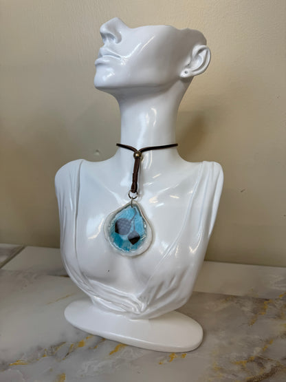 Double Sting Ray Resin‑Encased Shell Collection Shell Necklaces Sea Necklaces Epoxy Resin Necklace