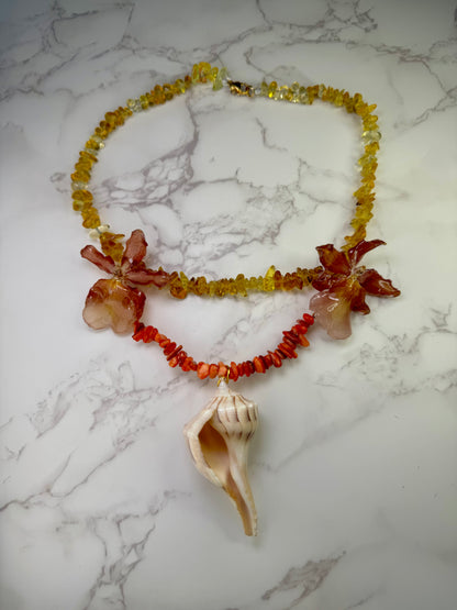 The Sunset Symphony – Conch & Cattleya Harmony