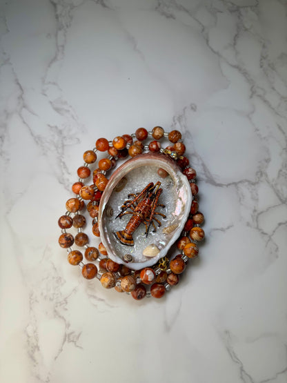 Red Lobster Resin‑Encased Shell Collection Shell Necklaces Sea Necklaces Epoxy Resin Necklace
