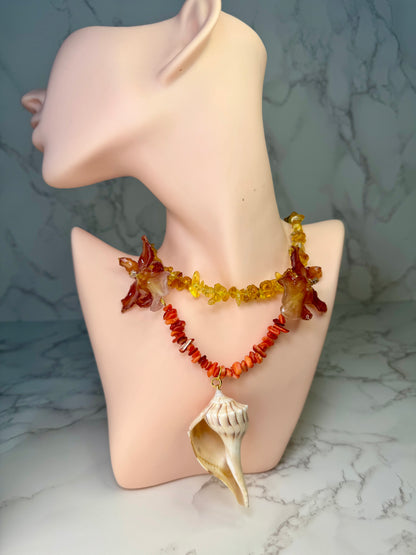 The Sunset Symphony – Conch & Cattleya Harmony