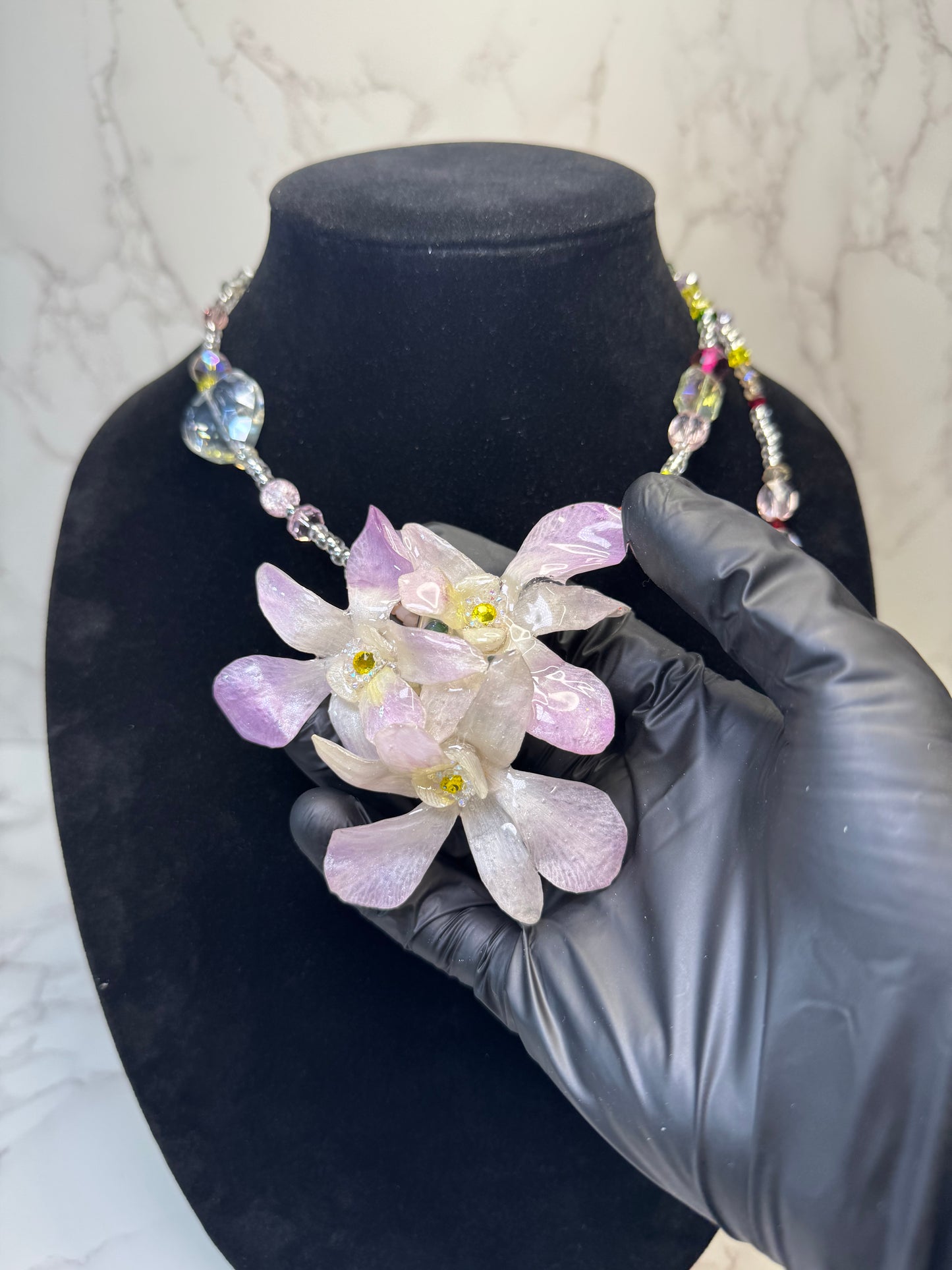 Lya Real Preserved Flower Necklace & Hair Clip | Handmade Botanical Jewelry | Multifunctional Floral Art