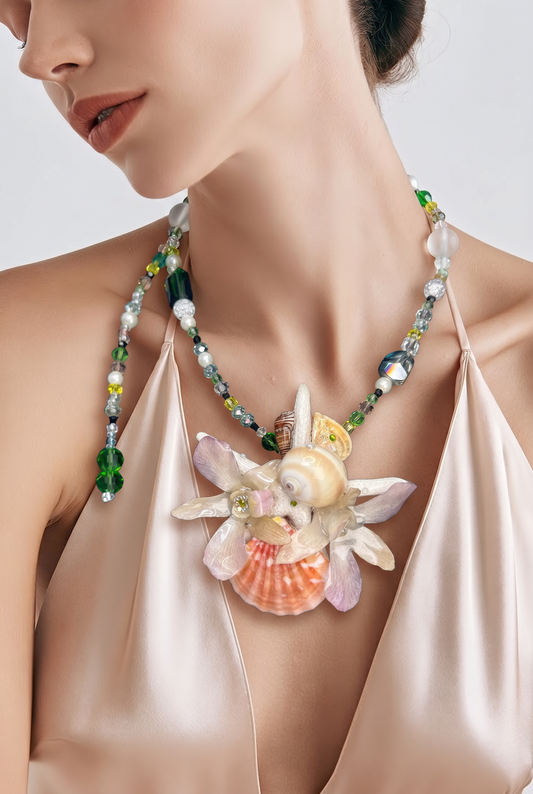 Valentina Real Starfish & Preserved Flower Necklace | Convertible Hair Clip | Handmade Ocean & Botanical Jewelry