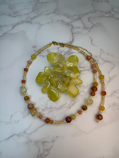 Anastasia Real Preserved Flower Necklace & Hair Clip | Handmade Botanical Jewelry | Multifunctional Floral Art