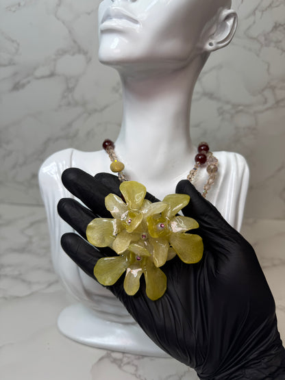 Eloisa Real Preserved Flower Necklace & Hair Clip | Handmade Botanical Jewelry | Multifunctional Floral Art