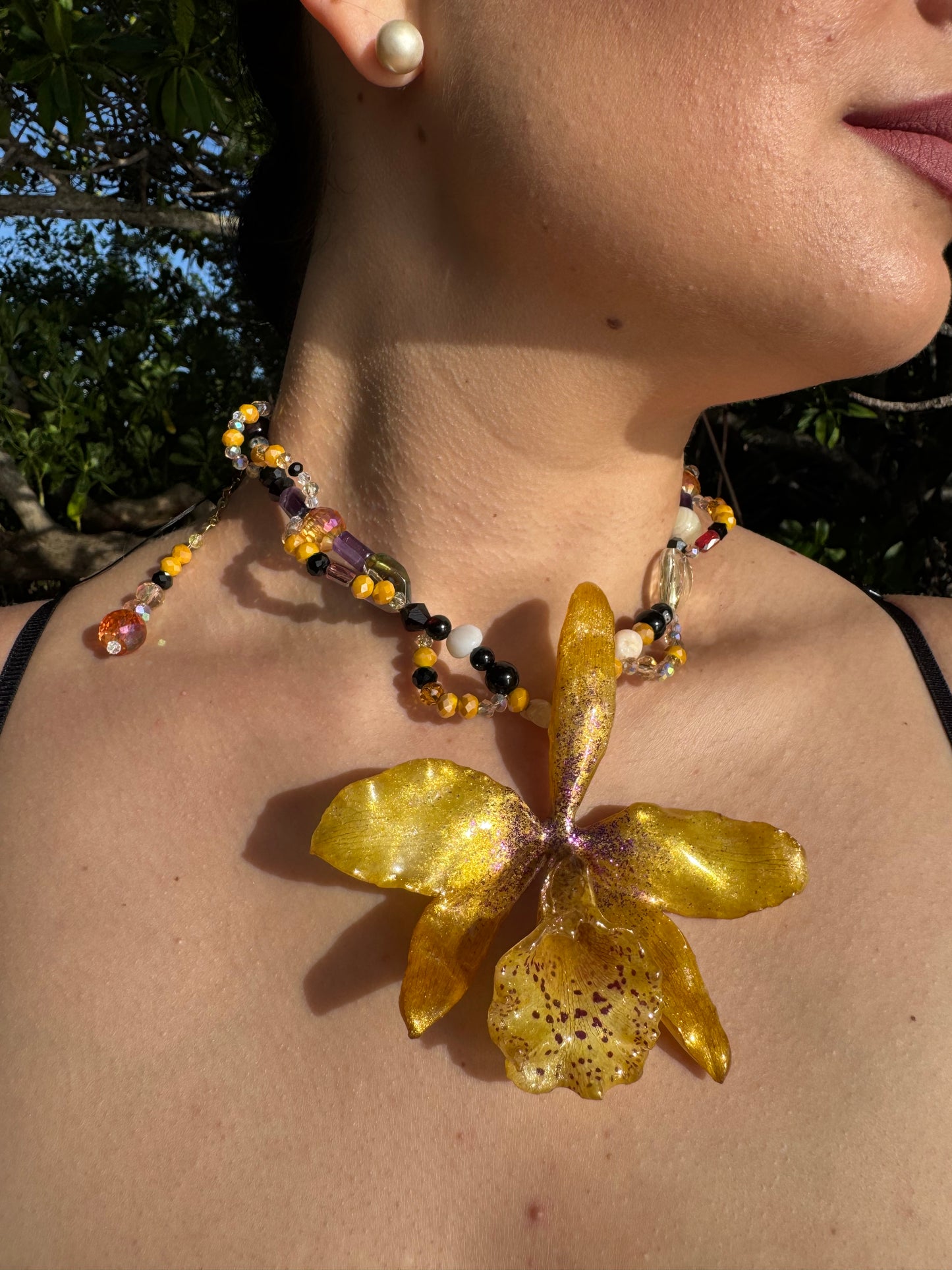 Spotted Cattleya Radiance Necklace
