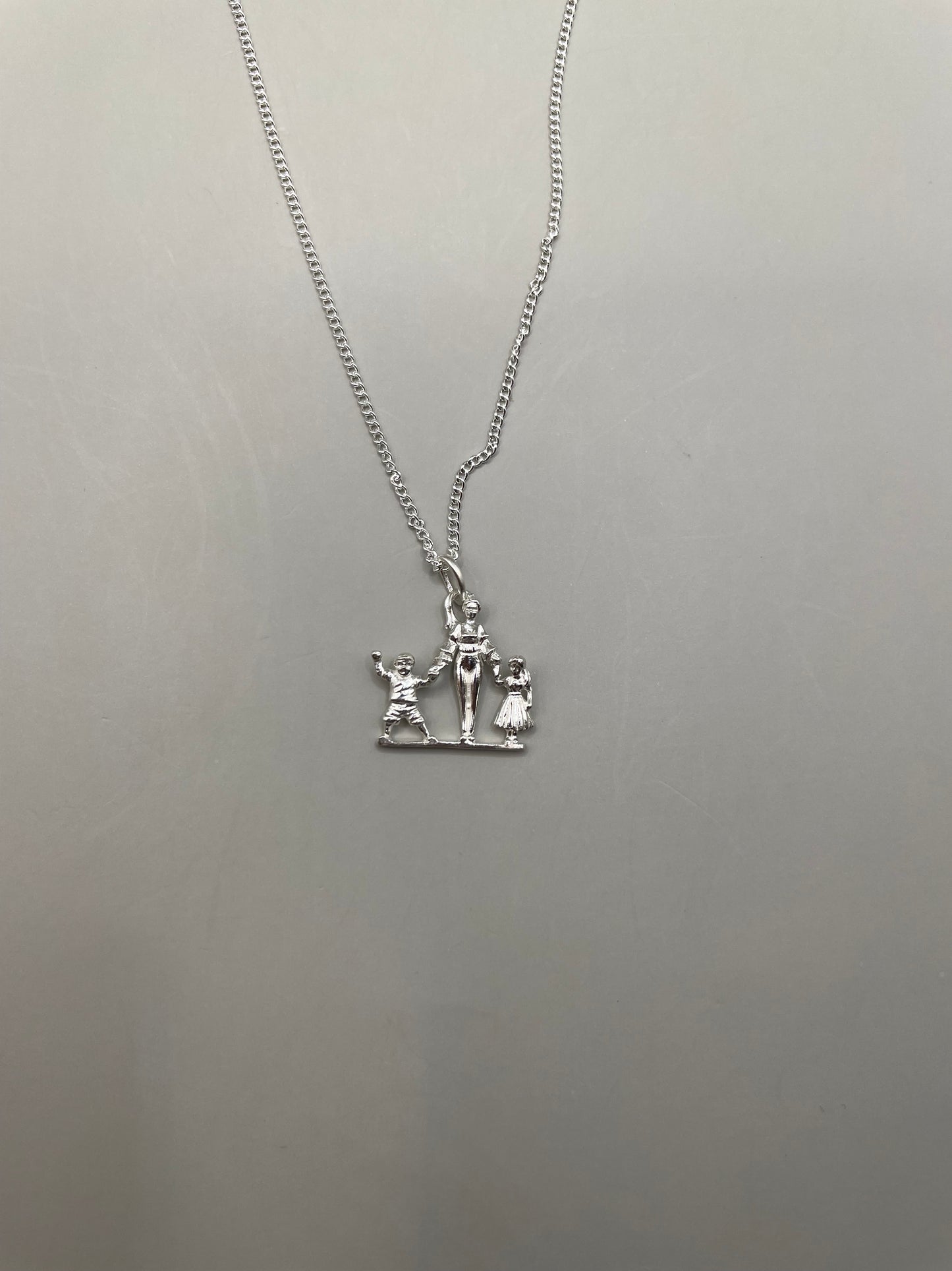 Mom, Daughter, and Son Necklace, 925 Sterling Silver