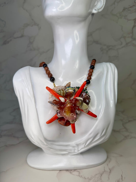 Cattleya Mini Orchid Ocean Necklace