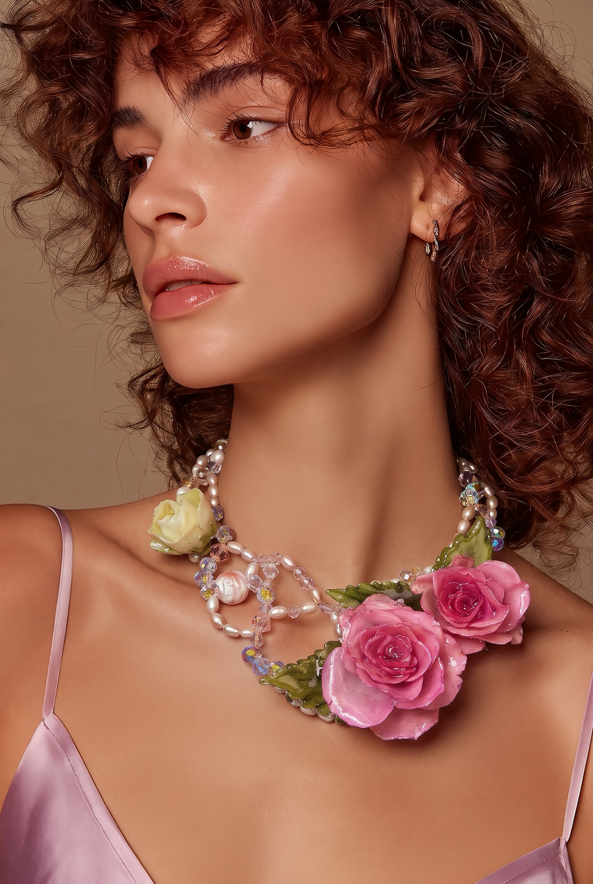 Love Eternal Rose – Real pink Roses in UV Resin & Freshwater Pearl Necklace | Handmade Floral Jewelry | Made in USA