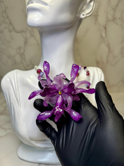 Abrazo Real Preserved Flower Necklace & Hair Clip | Handmade Botanical Jewelry | Multifunctional Floral Art