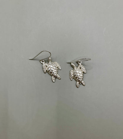 Sea Turtle Earrings, 925 Sterling Silver