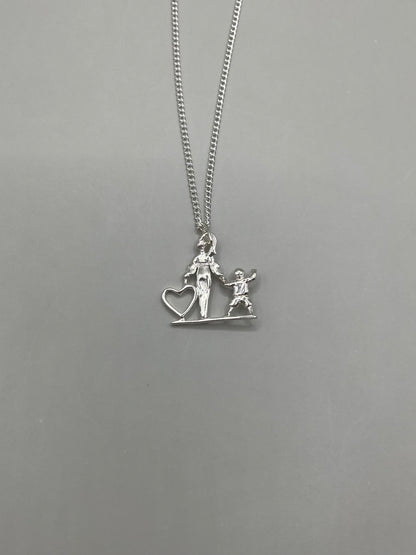 Mom and Son Necklace #2, 925 Sterling Silver