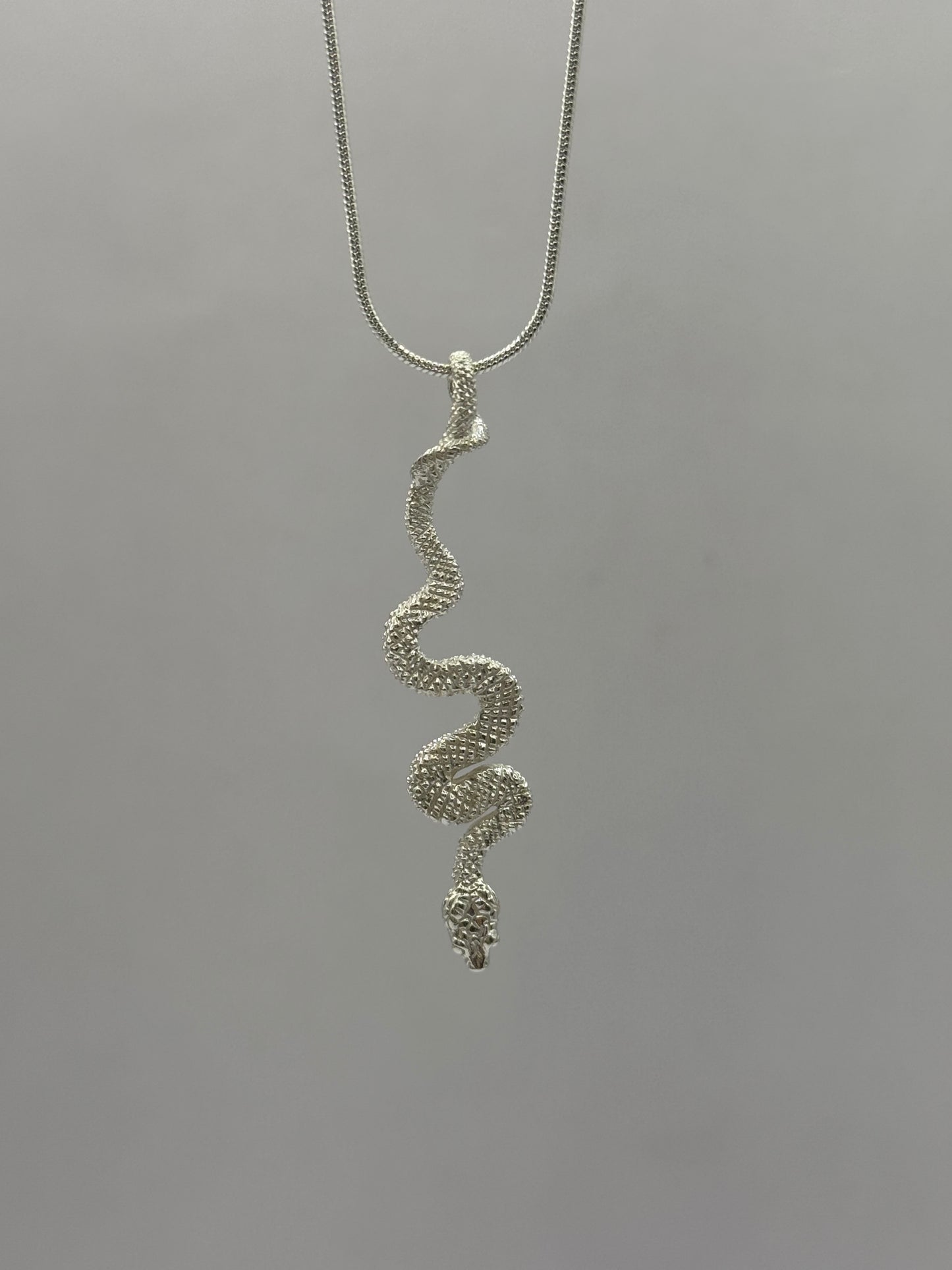 Snake Necklace, Handcrafted Pendant in 925 Sterling Silver, Jewelry for Reptile Lovers, Made in USA