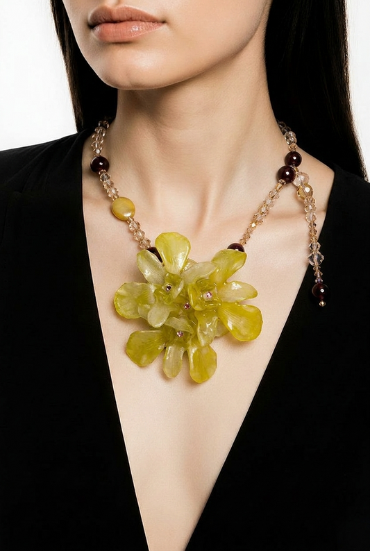 Eloisa Real Preserved Flower Necklace & Hair Clip | Handmade Botanical Jewelry | Multifunctional Floral Art