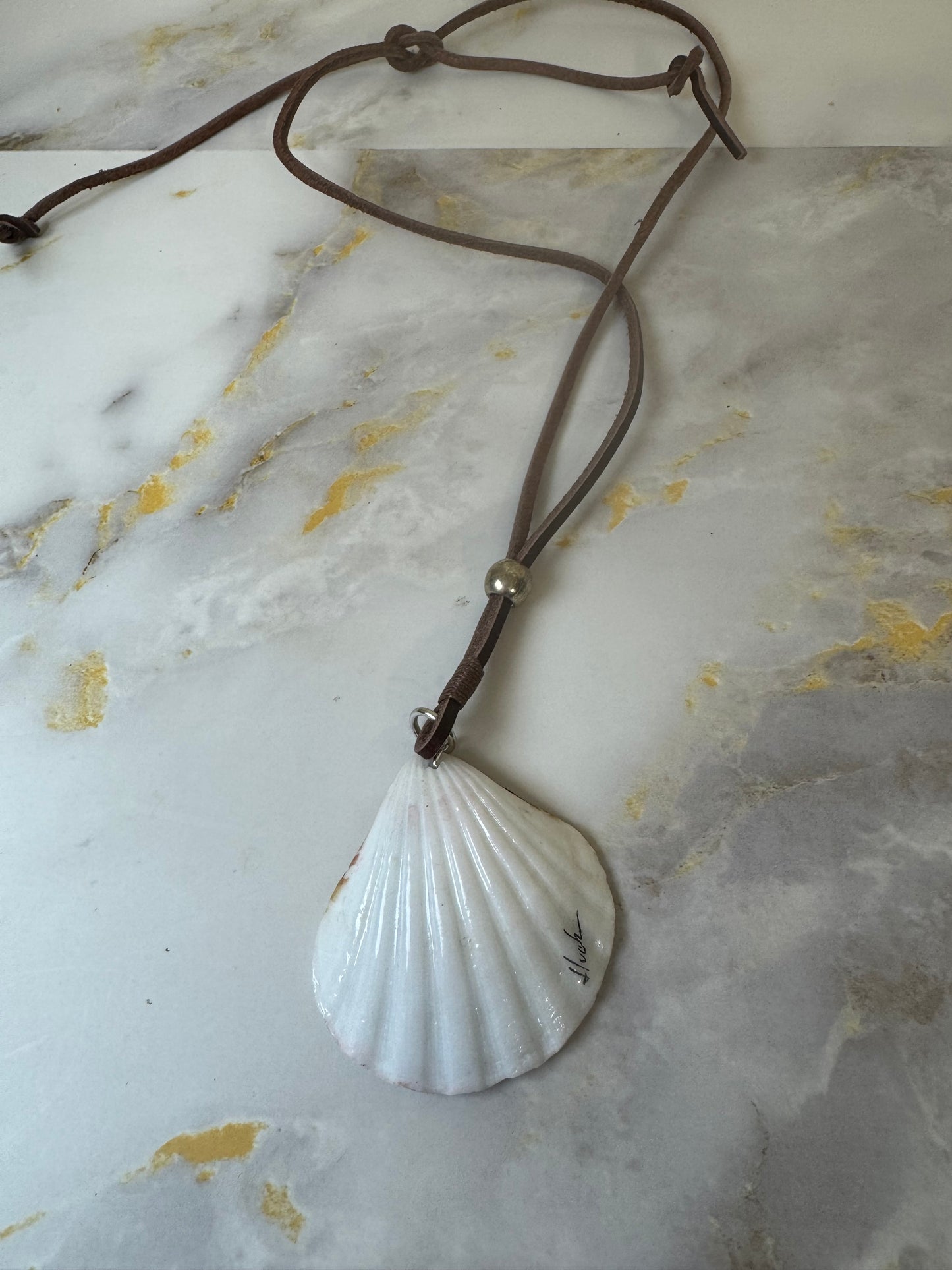 Double Sting Ray Resin‑Encased Shell Collection Shell Necklaces Sea Necklaces Epoxy Resin Necklace