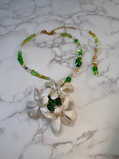 Ivory Orchid Sunrise Necklace