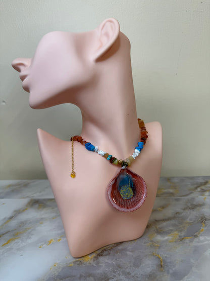 Beautiful Sting Ray Necklace Resin‑Encased Shell Collection Shell Necklaces, Epoxy Resin Necklace