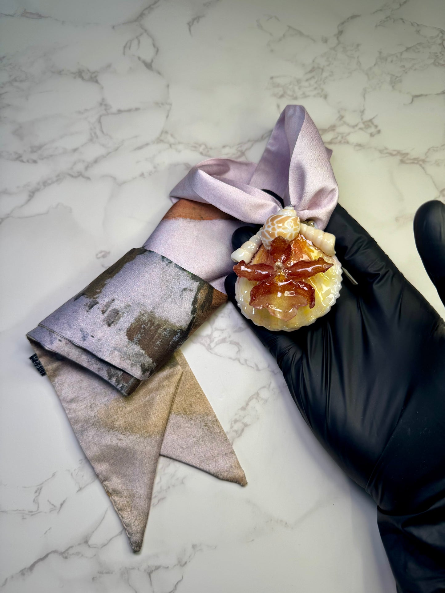 The Blush Tide – Seashell & Mini Cattleya Elegance