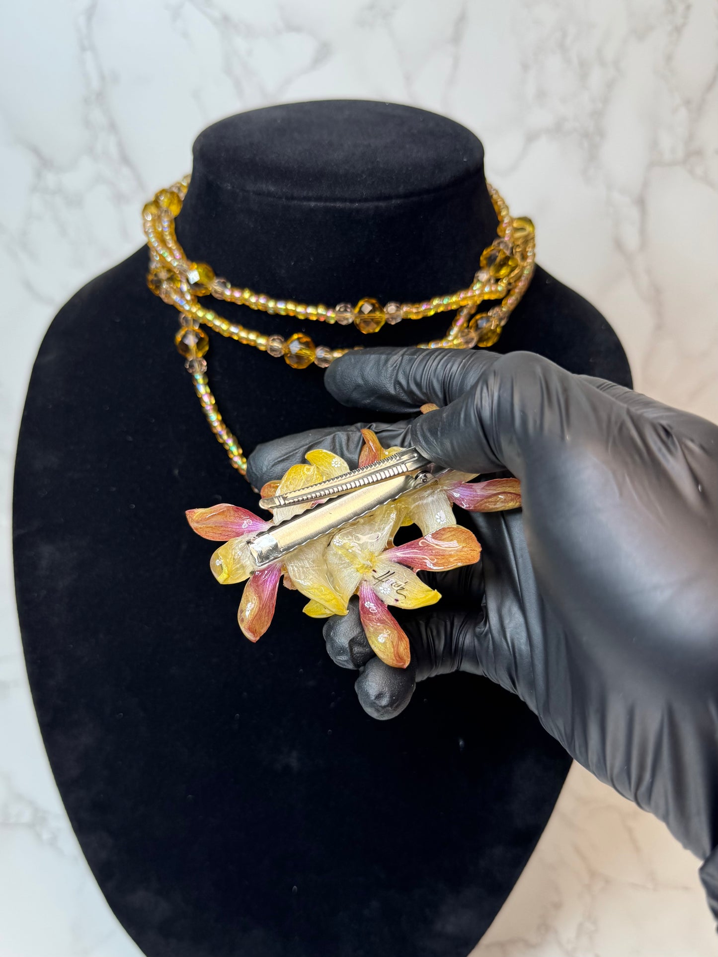 Flora Real Preserved Flower Necklace & Hair Clip | Handmade Botanical Jewelry | Multifunctional Floral Art